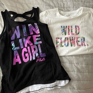 Kate Spade and Fila girls shirts/ tank sz M and XL